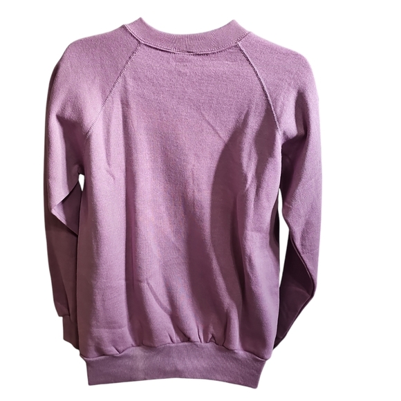 Pannill Sweater L Purple Vintage Graphic Don’t Worry Pullover 80s USA Made - Picture 4 of 7